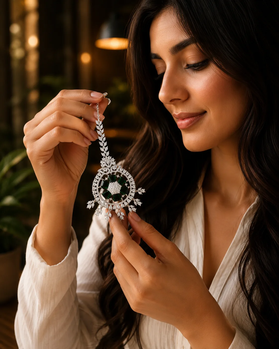 Chandni Emerald Pendant — The Elysion Edit