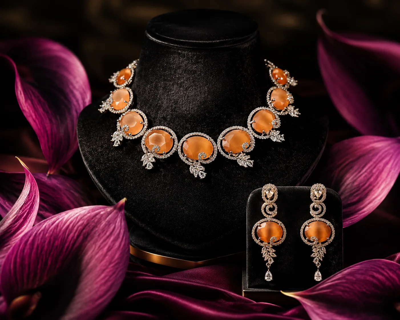 Dhoop Cat-Eye Necklace Set — The Elysion Edit
