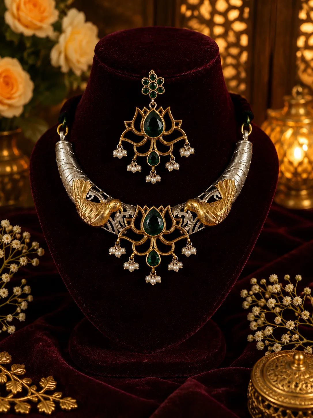 Kamal Temple Necklace Set — The Elysion Edit