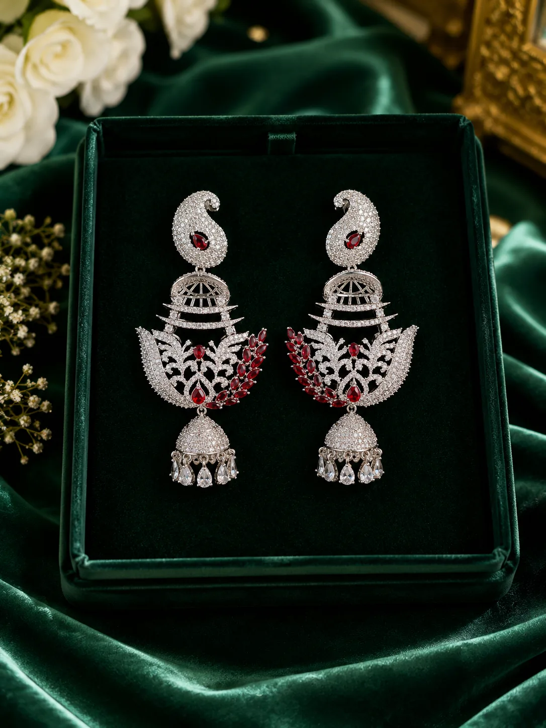 Mehrab Ruby Chandelier Earrings — The Elysion Edit