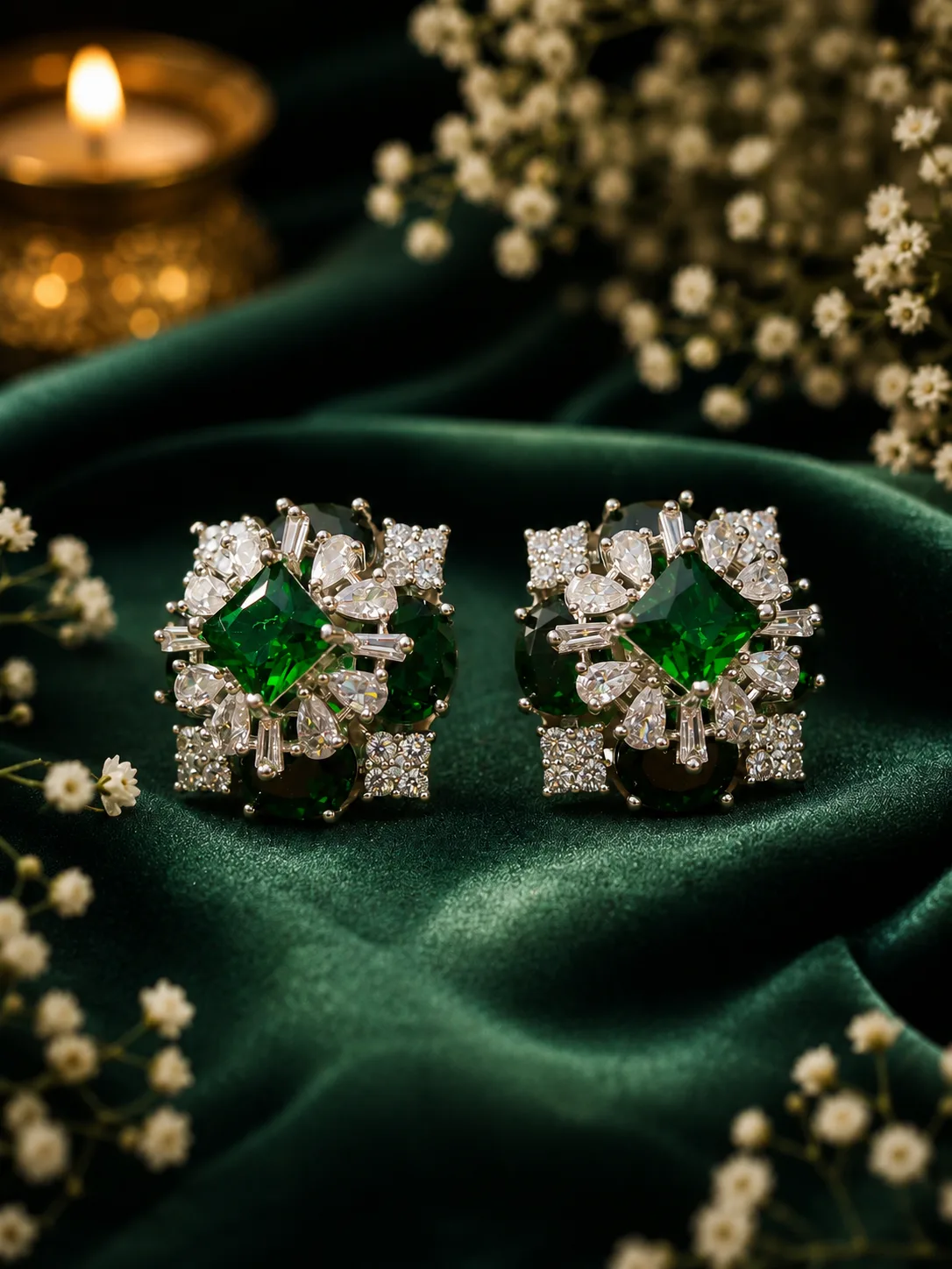 Noor Emerald Stud — The Elysion Edit