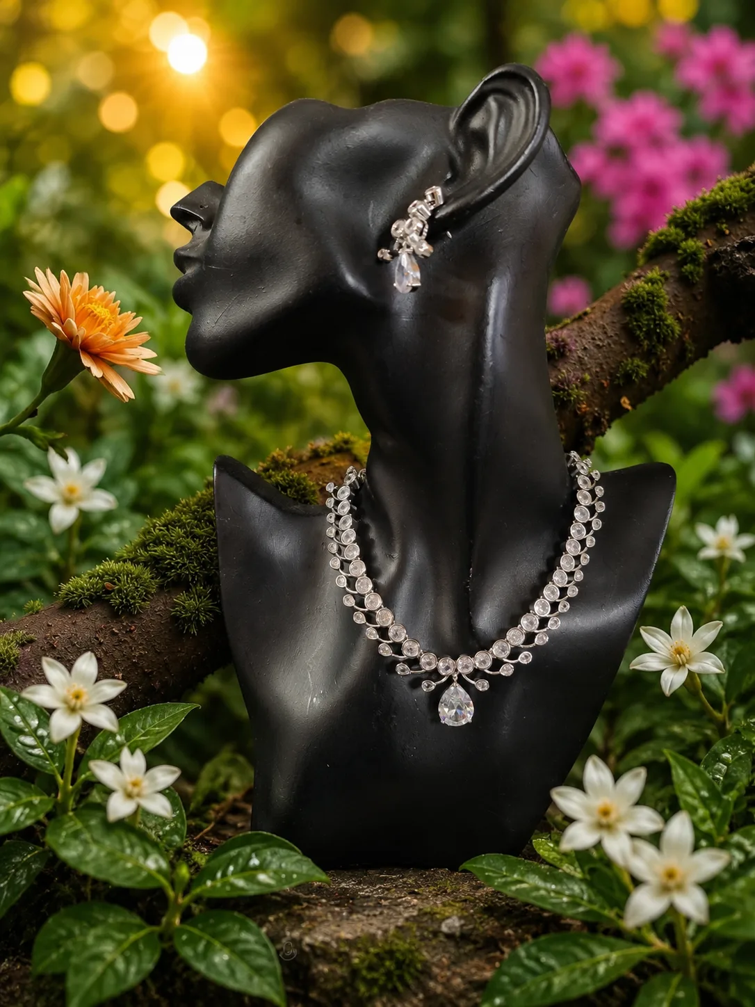 Sharad Crystal Two-Row Necklace Set — The Elysion Edit
